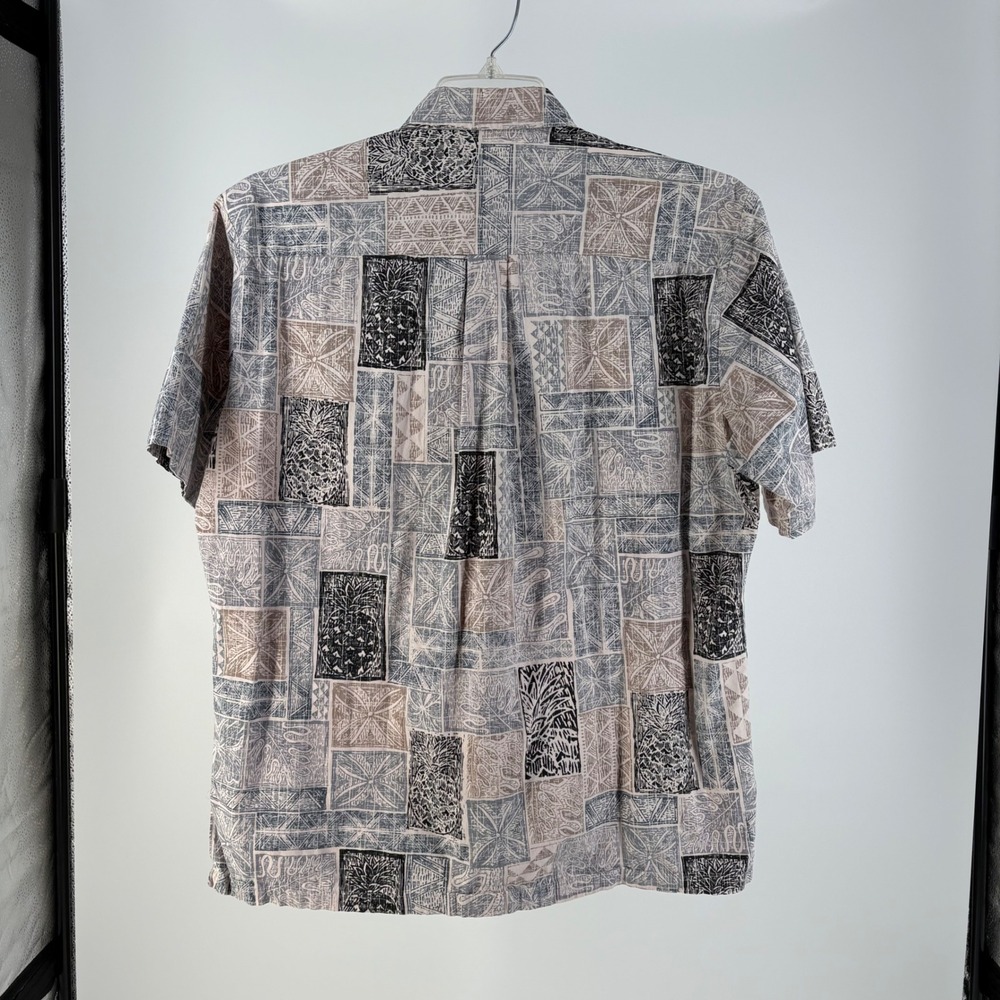 Tori Richard Honolulu Mens Medium Cotton Pineapple Tribal Aloha Shirt Hawaii - Picture 4 of 8